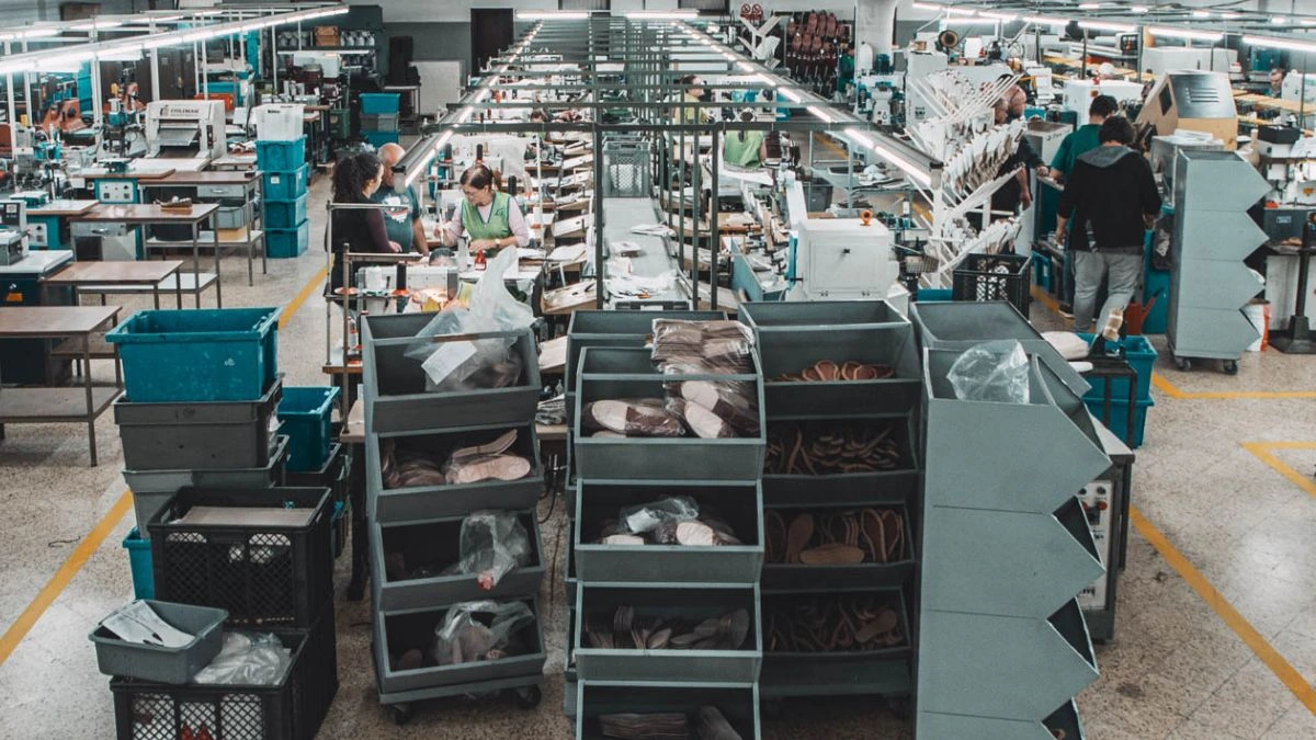 Footwear MOQ production line in a shoe manufacturing factory
