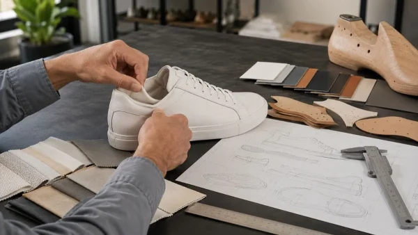 LG Shoes - How to choose premium footwear materials 5 Premium footwear materials being evaluated through lining selection during footwear product development.