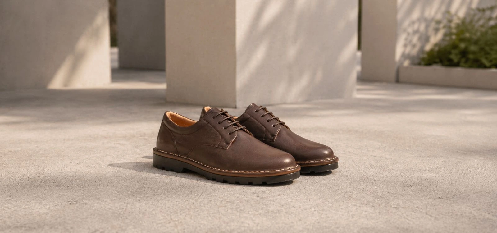 San Crispino shoe construction with visible stitching and structured leather upper
